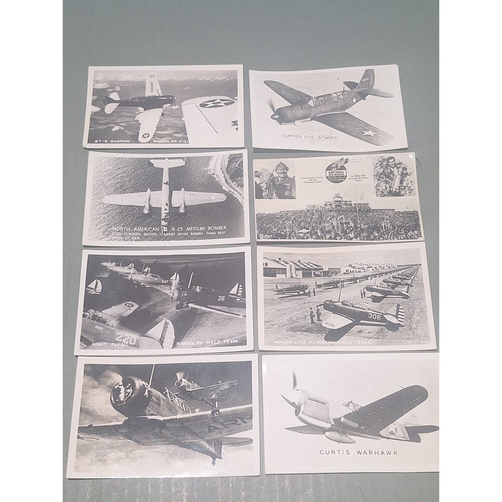 WWII Aircraft RPPC Lot of 8 EKC Randolph Field B-25 Warhawk 1935 Air Races
